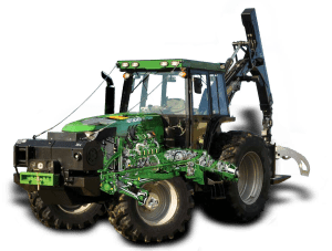 Erdészeti pályázat John Deere traktorral