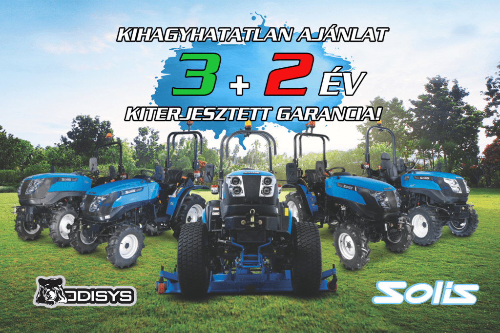 Kihagyhatatlan ajánlat: 3+2 év kiterjesztett garancia az új Solis traktorokra!